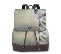 EgoMed Dibujo de un retrato de un perro malamute de Alaska,Mochila para mujer, impermeable, ligera, de piel sintética, moderna, para viajes.