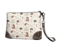 EgoMed Erizo de Pradera,Bolso de Mano de Piel sintética con Cremallera para Mujer, Cartera con Correa para la muñeca