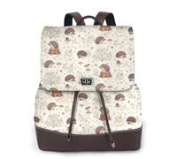 EgoMed Erizo de pradera,Mochila para mujer, impermeable, ligera, de piel sintética, moderna, para viajes.