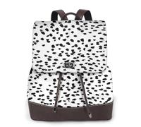 EgoMed Estampado animal blanco y negro de dálmata con lunares,Mochila para mujer, impermeable, ligera, de piel sintética, moderna, para viajes.