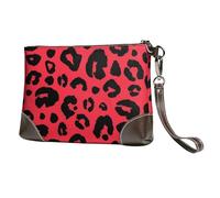 EgoMed Estampado Animal de Leopardo, león y Tigre,Bolso de Mano de Piel sintética con Cremallera para Mujer, Cartera con Correa para la muñeca