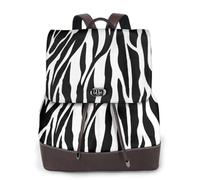 EgoMed Estampado de cebra,Mochila para mujer, impermeable, ligera, de piel sintética, moderna, para viajes.