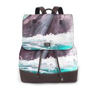 EgoMed Estampado de delfines,Mochila para mujer, impermeable, ligera, de piel sintética, moderna, para viajes.