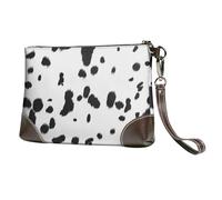 EgoMed Estampado de Perro dálmata con Manchas Negras,Bolso de Mano de Piel sintética con Cremallera para Mujer, Cartera con Correa para la muñeca