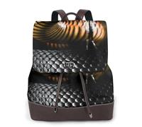 EgoMed Estampado de serpiente Mamba Negra,Mochila para mujer, impermeable, ligera, de piel sintética, moderna, para viajes.