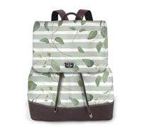 EgoMed Eucalipto dólar de plata verde,Mochila para mujer, impermeable, ligera, de piel sintética, moderna, para viajes.