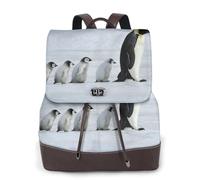 EgoMed Familia de pingüinos,Mochila para mujer, impermeable, ligera, de piel sintética, moderna, para viajes.