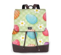 EgoMed Felices Pascuas Huevos de Pascua coloridos,Mochila para mujer, impermeable, ligera, de piel sintética, moderna, para viajes.