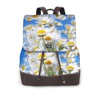 EgoMed Flor de margarita fragante,Mochila para mujer, impermeable, ligera, de piel sintética, moderna, para viajes.