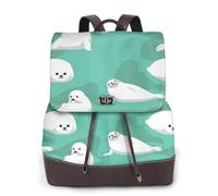 EgoMed Foca linda,Mochila para mujer, impermeable, ligera, de piel sintética, moderna, para viajes.