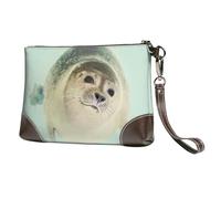 EgoMed Foca submarina,Bolso de Mano de Piel sintética con Cremallera para Mujer, Cartera con Correa para la muñeca
