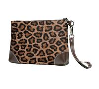 EgoMed Fondo Genial de Guepardo y Leopardo,Bolso de Mano de Piel sintética con Cremallera para Mujer, Cartera con Correa para la muñeca