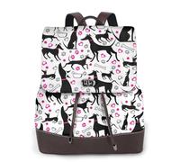 EgoMed Galgos y corazón de pata,Mochila para mujer, impermeable, ligera, de piel sintética, moderna, para viajes.