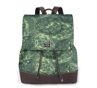 EgoMed Hojas de lúpulo de cerveza vintage,Mochila para mujer, impermeable, ligera, de piel sintética, moderna, para viajes.