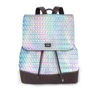 EgoMed Holograma de colores del arco iris colorido holográfico,Mochila para mujer, impermeable, ligera, de piel sintética, moderna, para viajes.