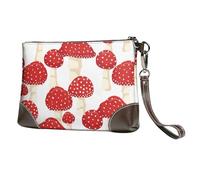 EgoMed Hongos Rojos amanita muscaria,Bolso de Mano de Piel sintética con Cremallera para Mujer, Cartera con Correa para la muñeca