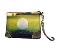 EgoMed Hoyo de Pelota de Golf,Bolso de Mano de Piel sintética con Cremallera para Mujer, Cartera con Correa para la muñeca