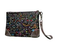 EgoMed Impresión de fórmulas matemáticas Coloridas,Bolso de Mano de Piel sintética con Cremallera para Mujer, Cartera con Correa para la muñeca