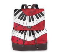EgoMed Impresión de notas musicales de piano,Mochila para mujer, impermeable, ligera, de piel sintética, moderna, para viajes.