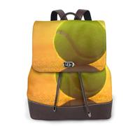 EgoMed Impresión de pelota de tenis,Mochila para mujer, impermeable, ligera, de piel sintética, moderna, para viajes.