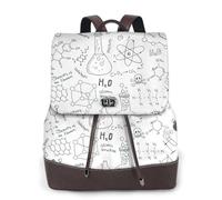 EgoMed Impresión de química en blanco y negro,Mochila para mujer, impermeable, ligera, de piel sintética, moderna, para viajes.