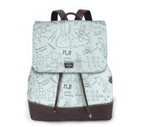 EgoMed Impresión de química impresa,Mochila para mujer, impermeable, ligera, de piel sintética, moderna, para viajes.