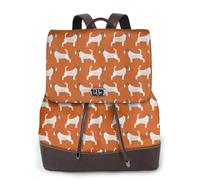 EgoMed Jack Russell Terriers Naranja Lindo Perro Jack Russell,Mochila para mujer, impermeable, ligera, de piel sintética, moderna, para viajes.