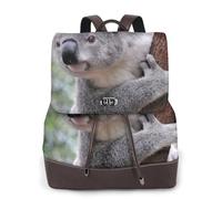 EgoMed Koala en la rama,Mochila para mujer, impermeable, ligera, de piel sintética, moderna, para viajes.