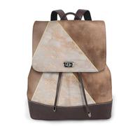 EgoMed Lámina de cobre y triángulos de mármol de oro rosa ruborizado,Mochila para mujer, impermeable, ligera, de piel sintética, moderna, para viajes.