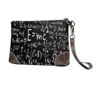 EgoMed Ley de la fórmula física E=Mc2,Bolso de Mano de Piel sintética con Cremallera para Mujer, Cartera con Correa para la muñeca