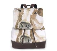 EgoMed Linda vaca de acuarela,Mochila para mujer, impermeable, ligera, de piel sintética, moderna, para viajes.