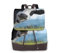 EgoMed Linda vaca impresa,Mochila para mujer, impermeable, ligera, de piel sintética, moderna, para viajes.