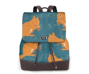 EgoMed Lindo patrón de ardilla,Mochila para mujer, impermeable, ligera, de piel sintética, moderna, para viajes.