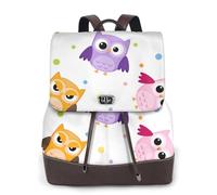 EgoMed Lindo patrón de estampado de búho animal,Mochila para mujer, impermeable, ligera, de piel sintética, moderna, para viajes.