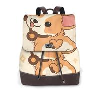EgoMed Lindo trasero de perro Corgi de dibujos animados,Mochila para mujer, impermeable, ligera, de piel sintética, moderna, para viajes.