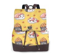 EgoMed Lindo y divertido sushi,Mochila para mujer, impermeable, ligera, de piel sintética, moderna, para viajes.