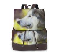 EgoMed Malamute de Alaska Bokeh Mascotas Perros Lindos,Mochila para mujer, impermeable, ligera, de piel sintética, moderna, para viajes.