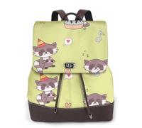 EgoMed Mapache kawaii lindo,Mochila para mujer, impermeable, ligera, de piel sintética, moderna, para viajes.