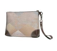 EgoMed Mármol Argyle de Cobre y Oro Rosa ruborizado,Bolso de Mano de Piel sintética con Cremallera para Mujer, Cartera con Correa para la muñeca