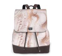 EgoMed Mármol líquido abstracto con textura salpicada de purpurina dorada rosa,Mochila para mujer, impermeable, ligera, de piel sintética, moderna, para viajes.