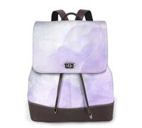 EgoMed Mármol líquido pastel morado,Mochila para mujer, impermeable, ligera, de piel sintética, moderna, para viajes.