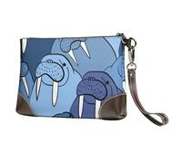 EgoMed Muro de morsa,Bolso de Mano de Piel sintética con Cremallera para Mujer, Cartera con Correa para la muñeca