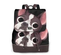 EgoMed Naturaleza del Boston Terrier,Mochila para mujer, impermeable, ligera, de piel sintética, moderna, para viajes.