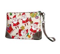 EgoMed Navidad Papá Noel Navidad,Bolso de Mano de Piel sintética con Cremallera para Mujer, Cartera con Correa para la muñeca