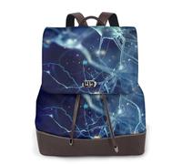 EgoMed Neurología de neuronas y células cerebrales en 3D,Mochila para mujer, impermeable, ligera, de piel sintética, moderna, para viajes.