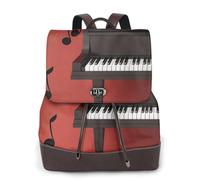 EgoMed Nota musical de piano impresa,Mochila para mujer, impermeable, ligera, de piel sintética, moderna, para viajes.
