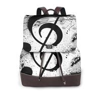 EgoMed Notas musicales,Mochila para mujer, impermeable, ligera, de piel sintética, moderna, para viajes.