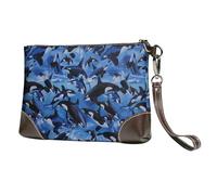 EgoMed Orcas Orcas Mar,Bolso de Mano de Piel sintética con Cremallera para Mujer, Cartera con Correa para la muñeca