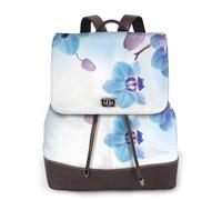 EgoMed Orquídeas Flores Naturales,Mochila para mujer, impermeable, ligera, de piel sintética, moderna, para viajes.