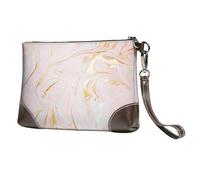 EgoMed Pastel Marmoleado Ajustado,Bolso de Mano de Piel sintética con Cremallera para Mujer, Cartera con Correa para la muñeca